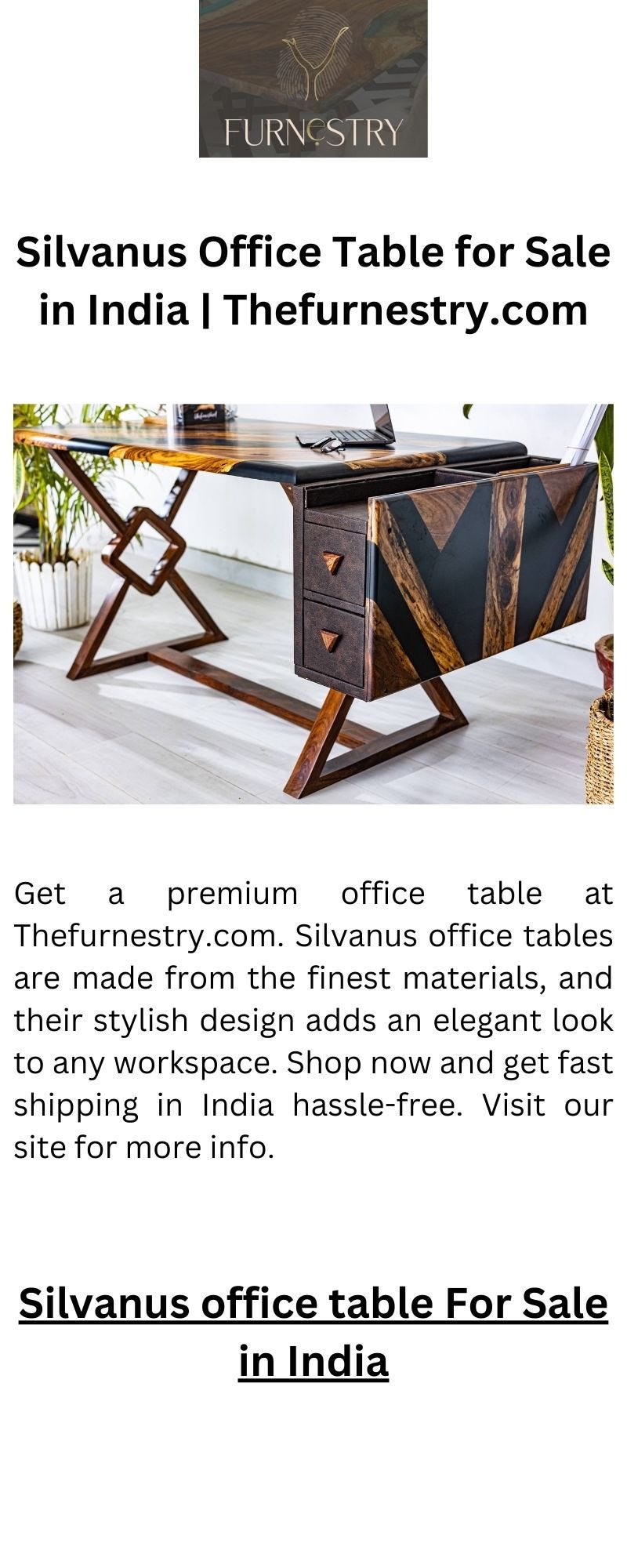 Silvanus Office Table for Sale in India Thefurn