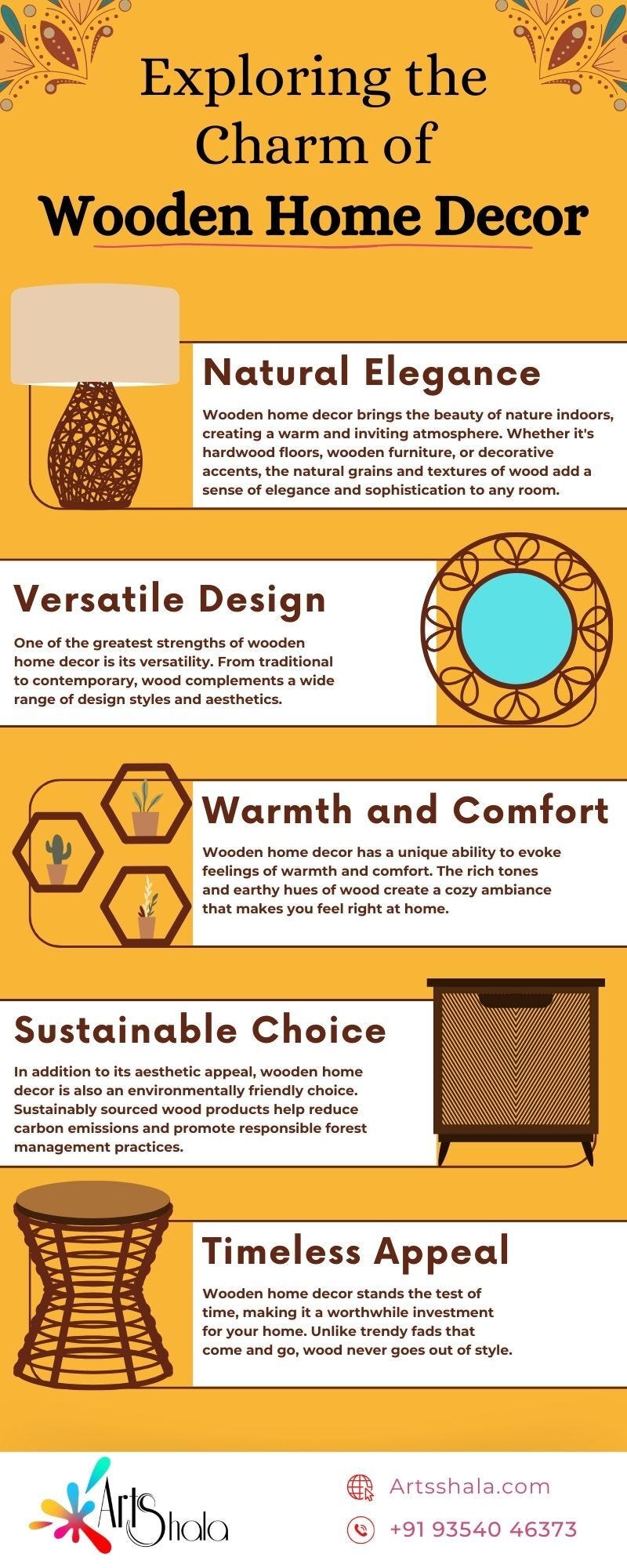 Exploring the Charm of Wooden Home Decor - Arts Shala - Medium
