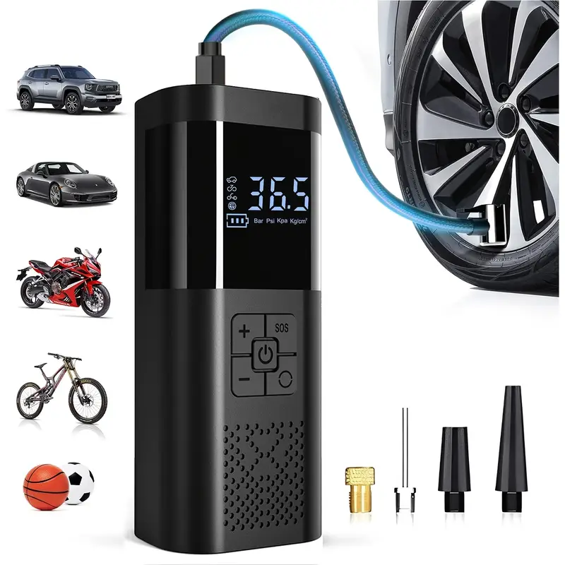 El Compañero Perfecto para tu Coche, Bici o Moto: Infla con un Toque y sin Cables