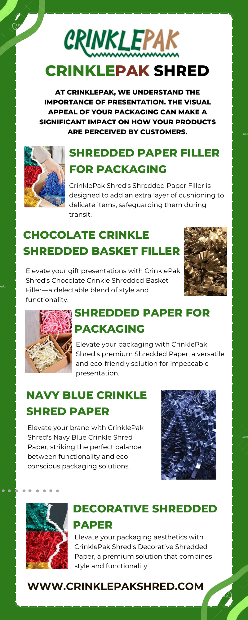 Decorative Shredded Paper — CrinklePak Shred CrinklePak Shred Medium