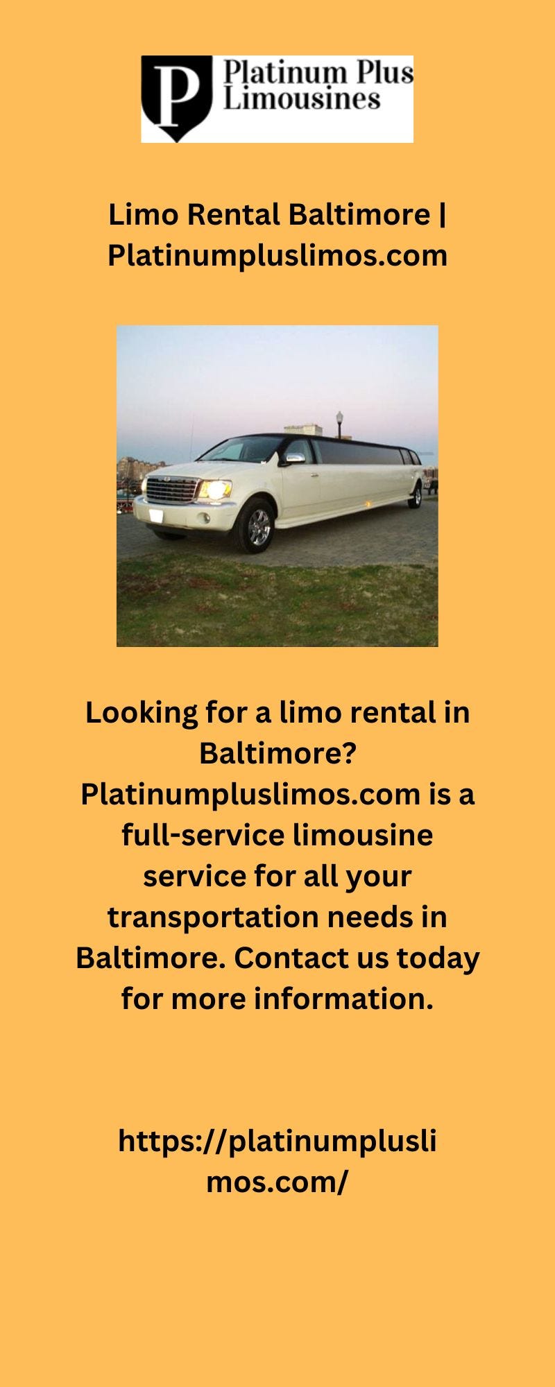 Limo Rental Baltimore Platinum plus