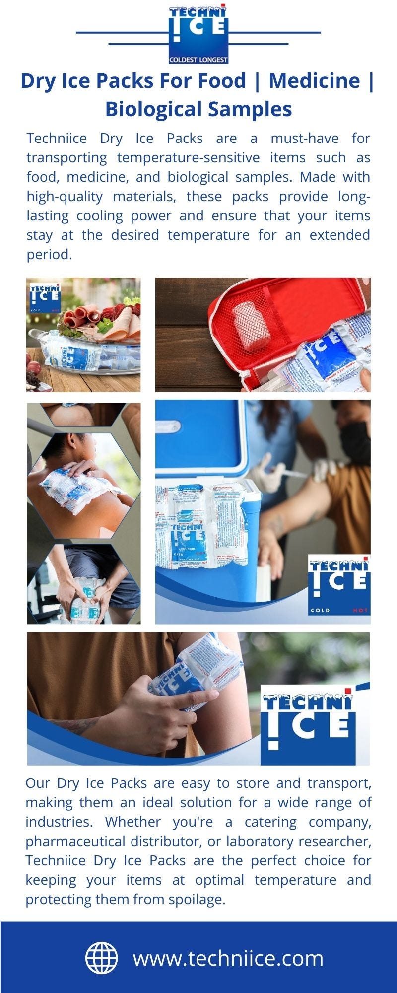 Dry Ice Packs For Food | Medicine | Biological - Techni Ice - Medium
