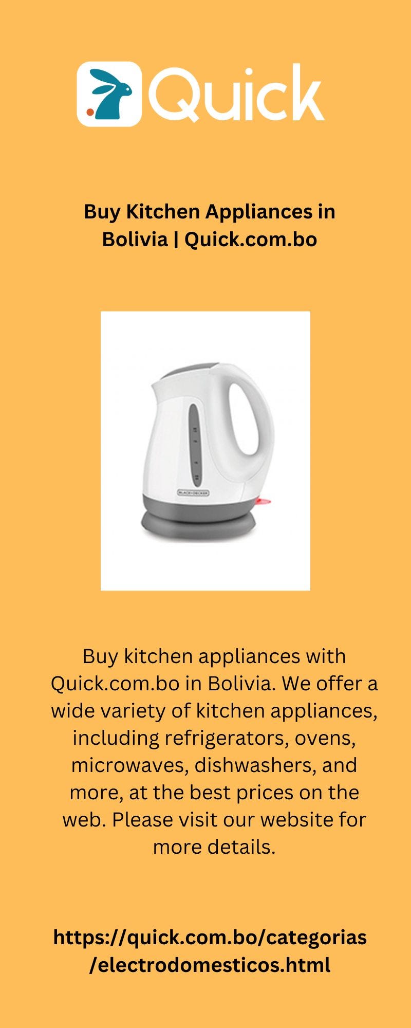 Buy Kitchen Appliances in Bolivia | Quick.com.bo - quick experience