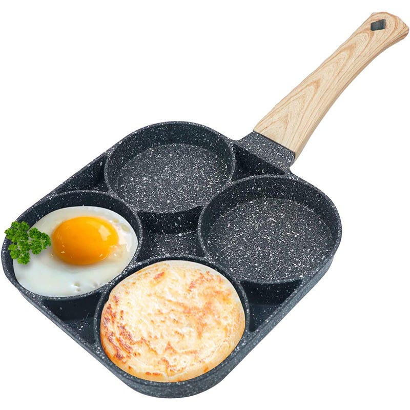 LMETJMA Egg Frying Pan Nonstick Pancake Pans 4Cups Cookware Pancake