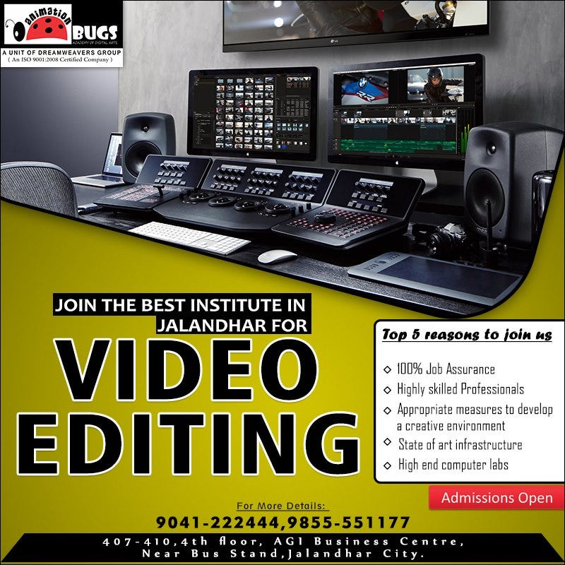 Video Editing Coaching Institute in Jalandhar by Animation Bugs Medium