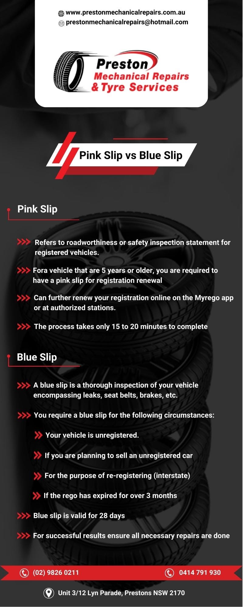 Pink Slip vs. Blue Slip Preston Mechanical Repairs & Taxi Services Medium