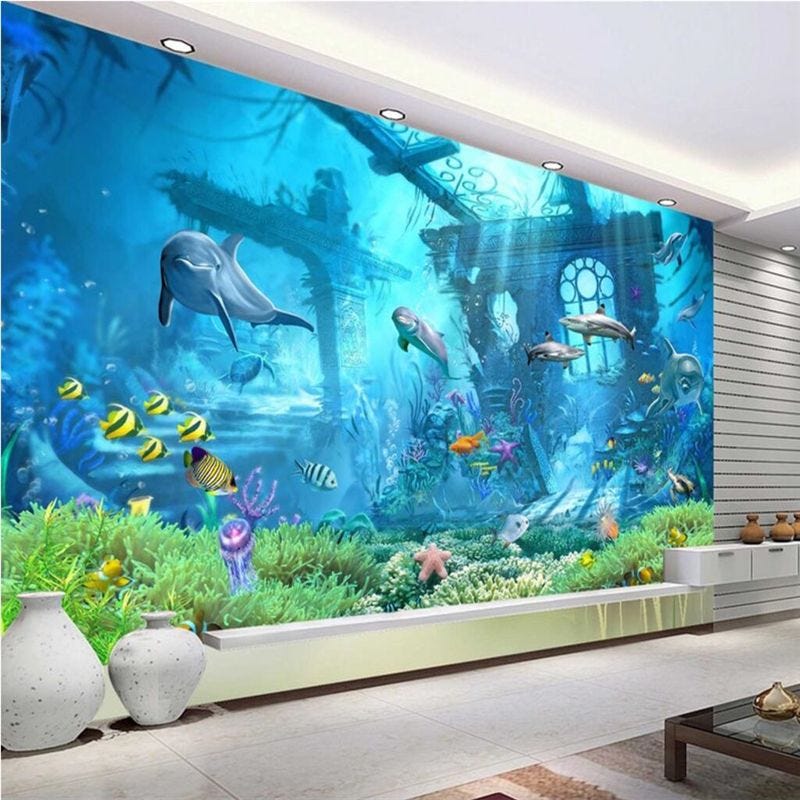 Kids Room Fish Wallpaper Design Ideas