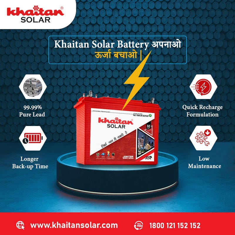 The Best Solar Battery in India Khaitan Solar Tubular Battery by