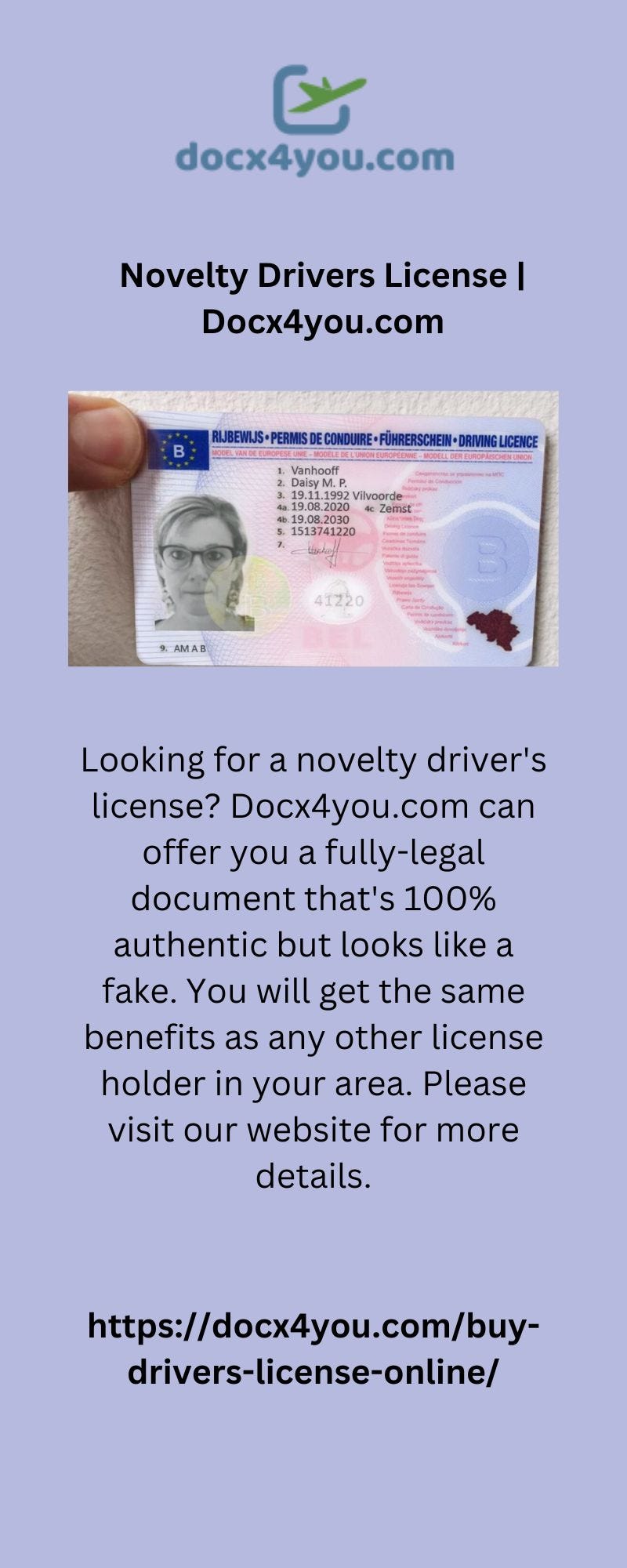 Novelty Drivers License Docxyou Medium