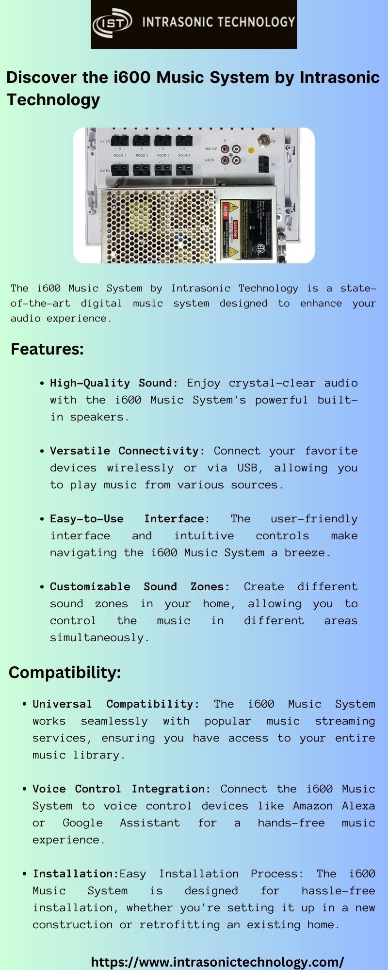 Discover the i600 Music System by Intrasonic Technology Intrasonic