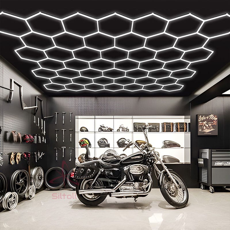 Hexagonal Light Fixture: Lithuania's Customer Auto Shop Hexagon Detail  Lights Case | by Siltoll lighting | Medium