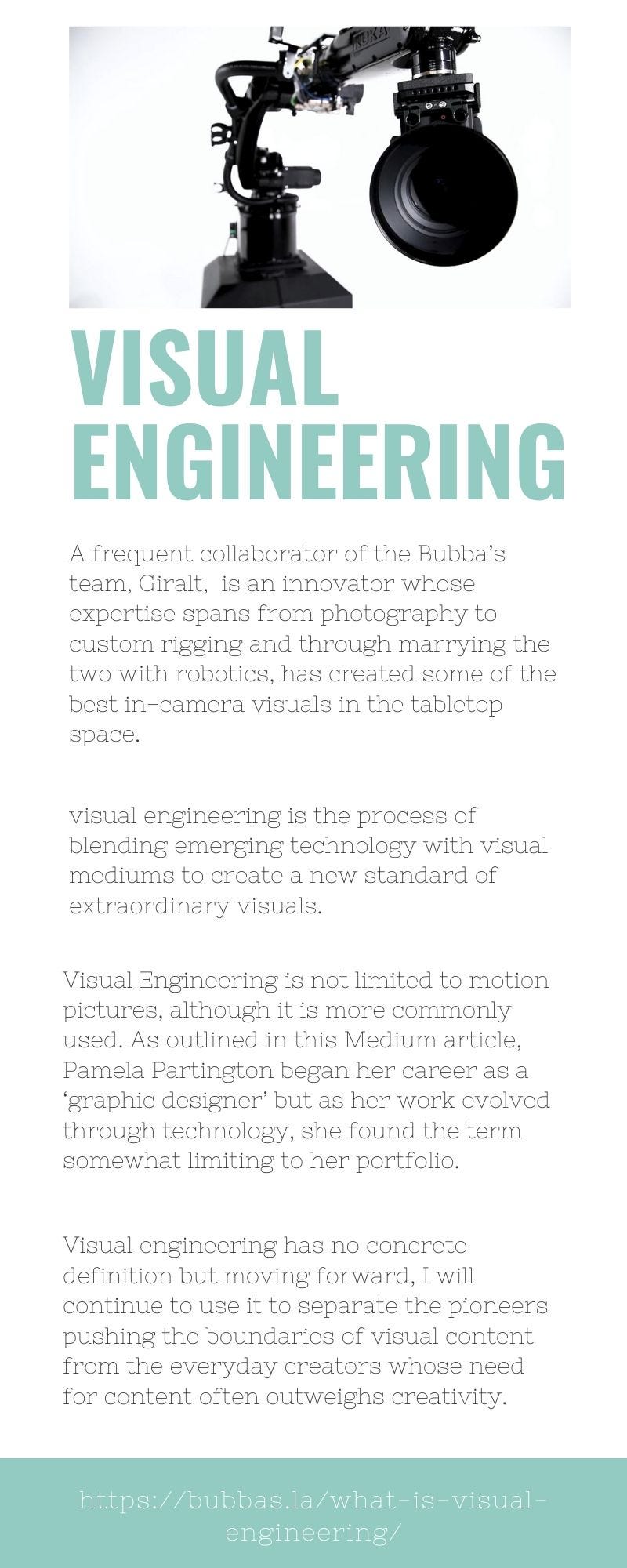 Visual Engineering. Visual engineering is a term used to… by Bubba's Medium