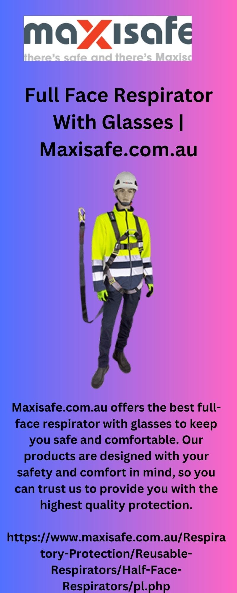 Full Face Respirator With Glasses Maxisafe Medium