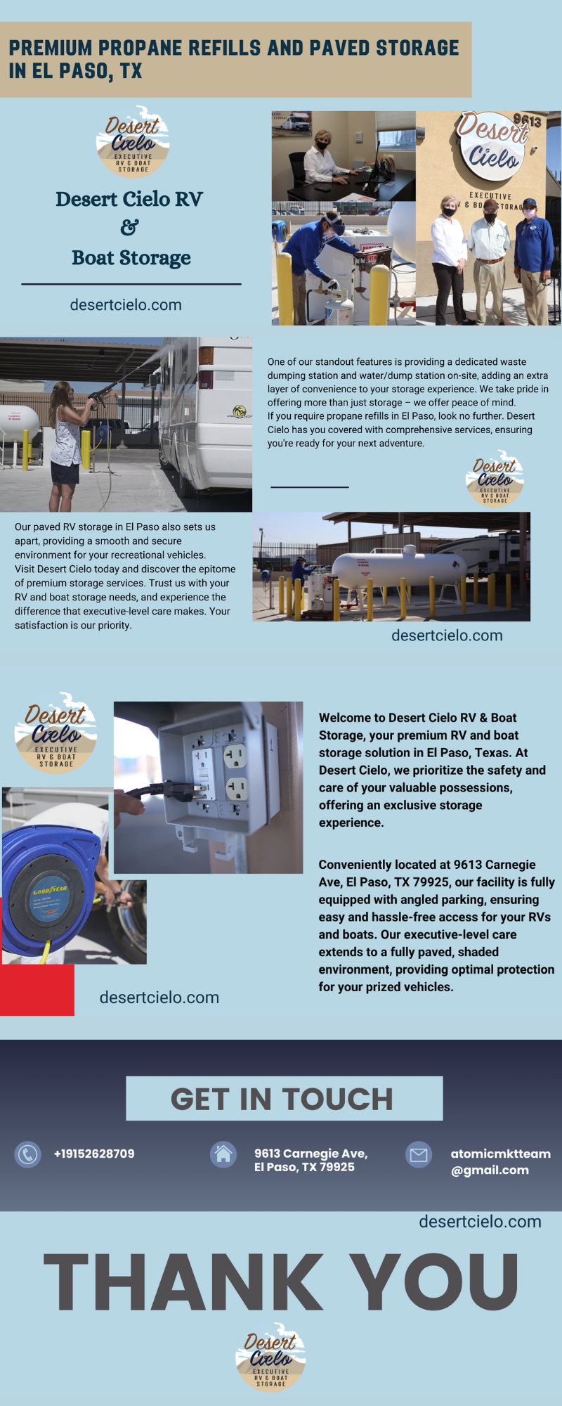 Desert Cielo RV & Boat Storage Premium Propane Refills and Paved Storage in El Paso, TX