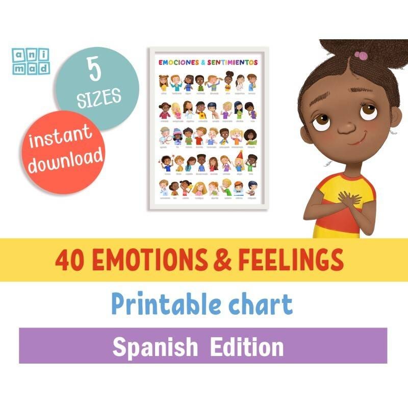 Spanish Emotion And Feelings Chart For Kindergarten | Preschool Emotion ...