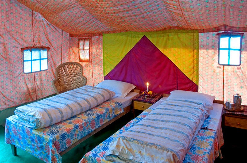 Camping and Accommodation in Sangla Deluxe Swiss Style Tents