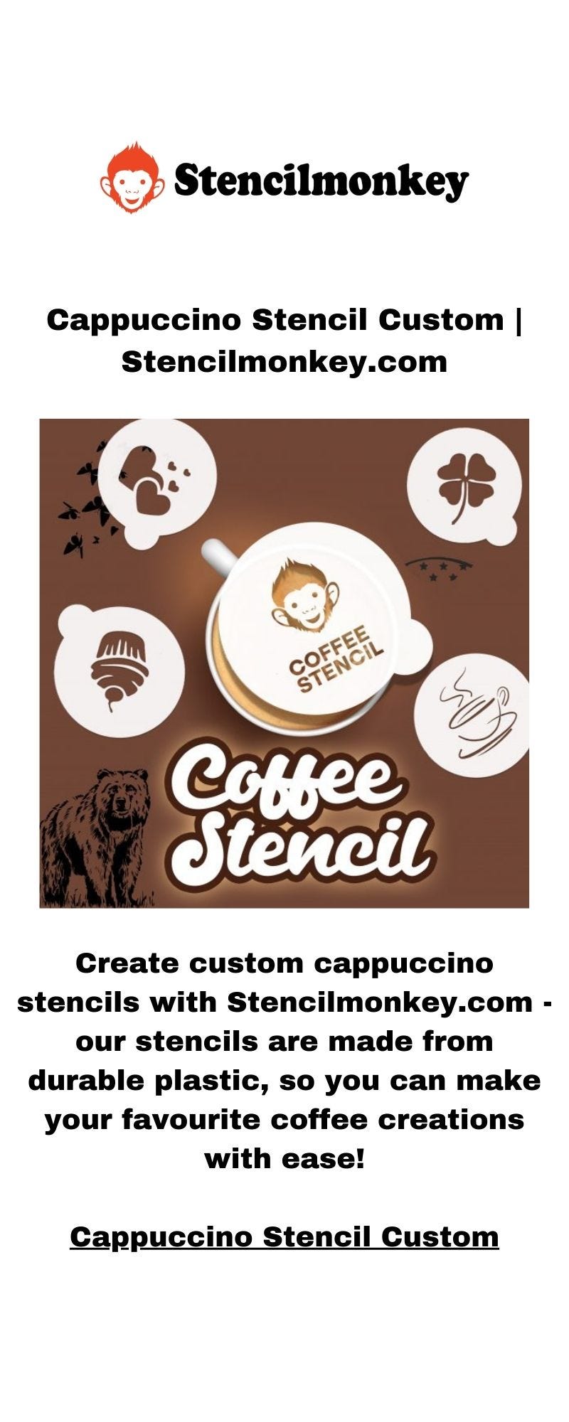 Cappuccino Stencil Custom stencilmonkey Medium
