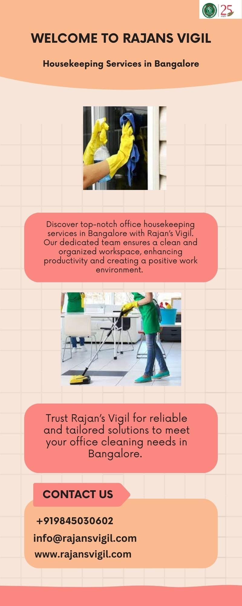 Efficient Office Housekeeping Services in Bangalore by Rajan’s Vigil