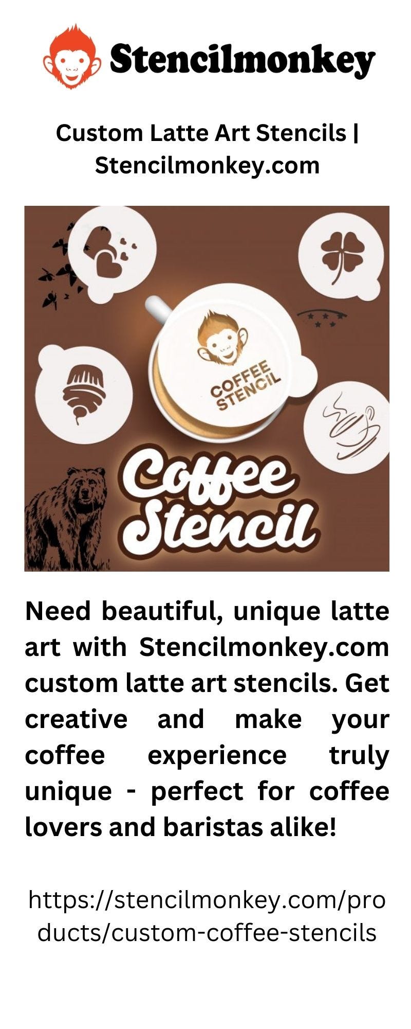 Custom Latte Art Stencils stencilmonkey Medium