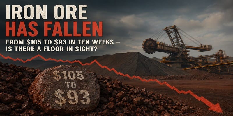Iron Ore Has Fallen From $105 to $93 in Ten Weeks — Is There a Floor in Sight?