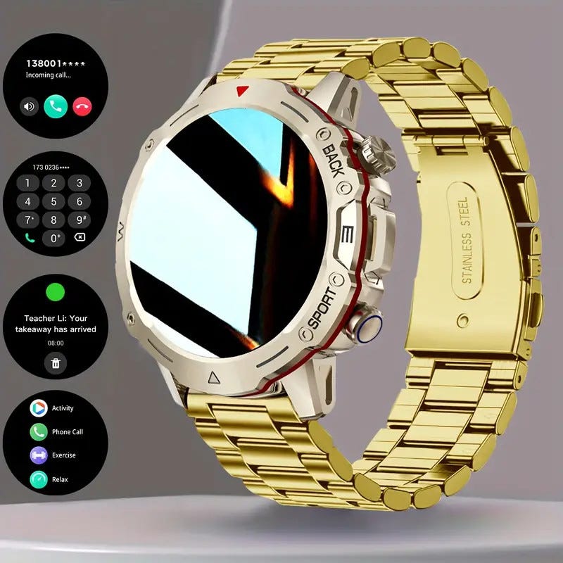 Reloj Inteligente para Hombre: Llamadas Inalámbricas, Pantalla Táctil, Fitness y Más