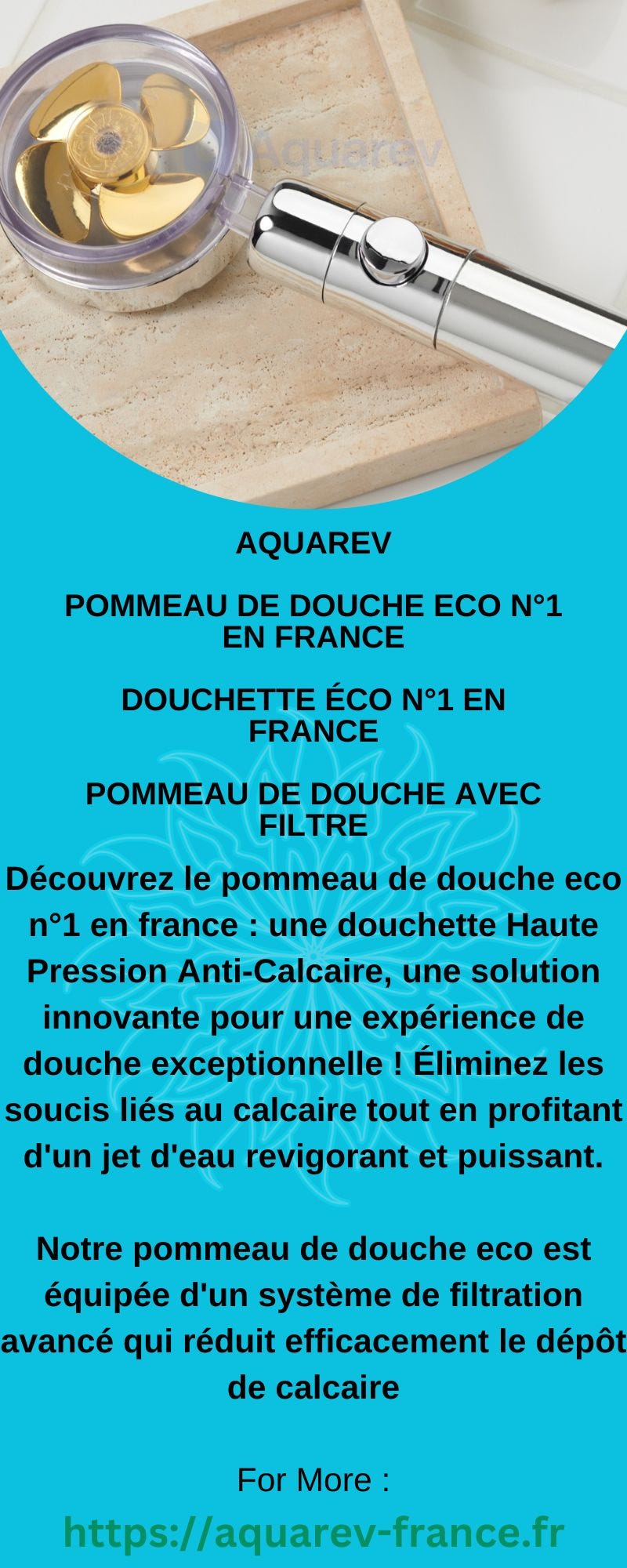 Pommeau de douche eco n°1 en France - Aquarev - Medium