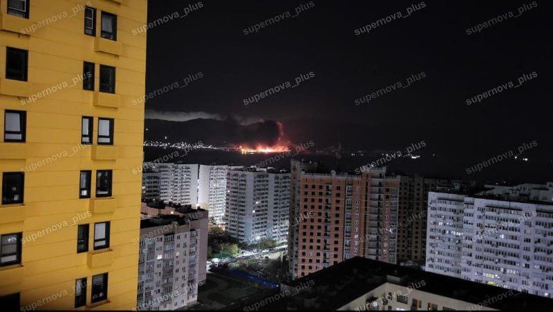 Novorossiysk oil terminal on fire | Source: https://t.me/RBC_ua_news/170386