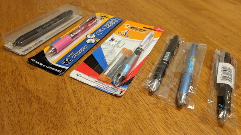 Atlas Cool - Multicolor Ballpoint Pens 5 Color Pen Pack for Office