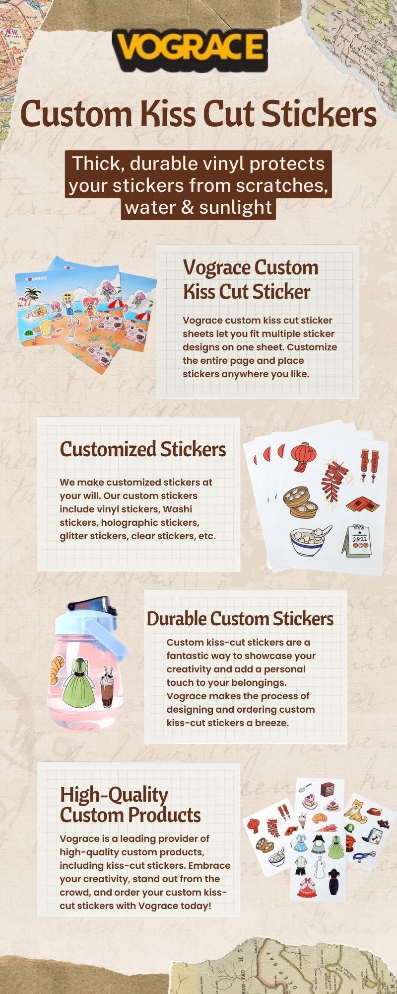 Kiss Cut Stickers Sheets, Custom Vinyl Sticker Sheets