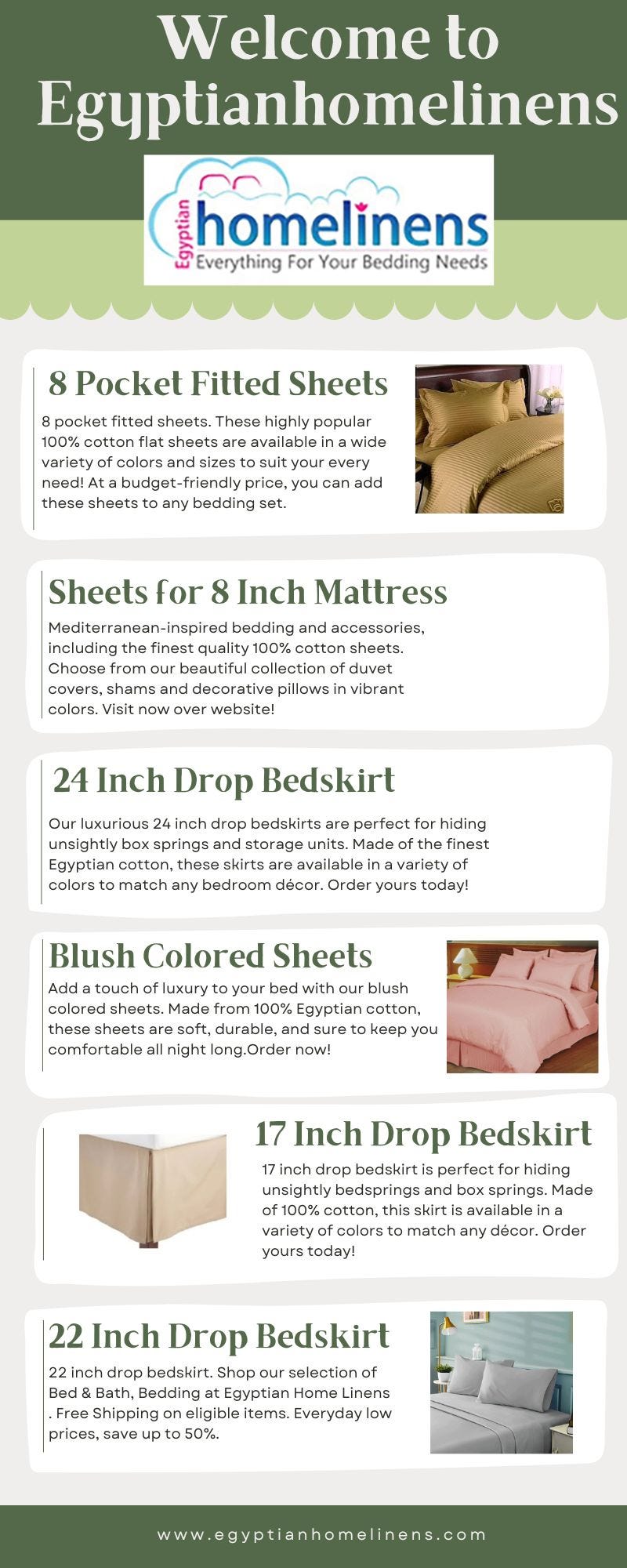 King Bed Skirt 12 Inch Drop Egyptian Home Linens Medium