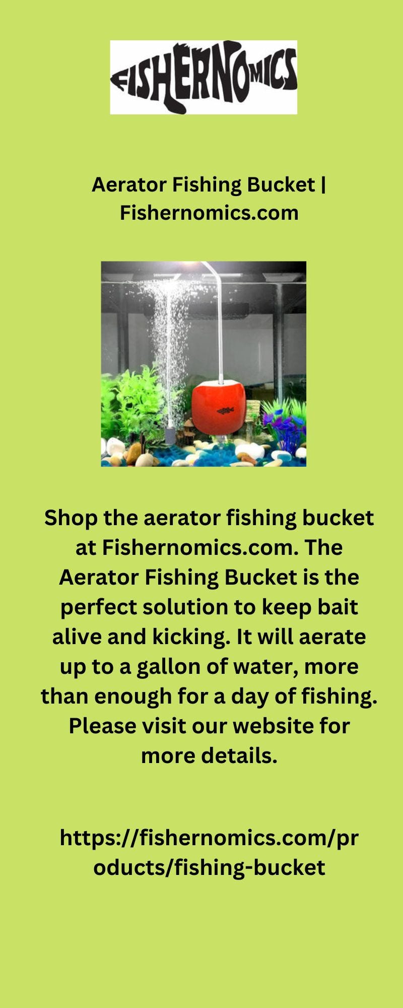 Aerator Fishing Bucket  Fishernomics.com - Fishernomics - Medium