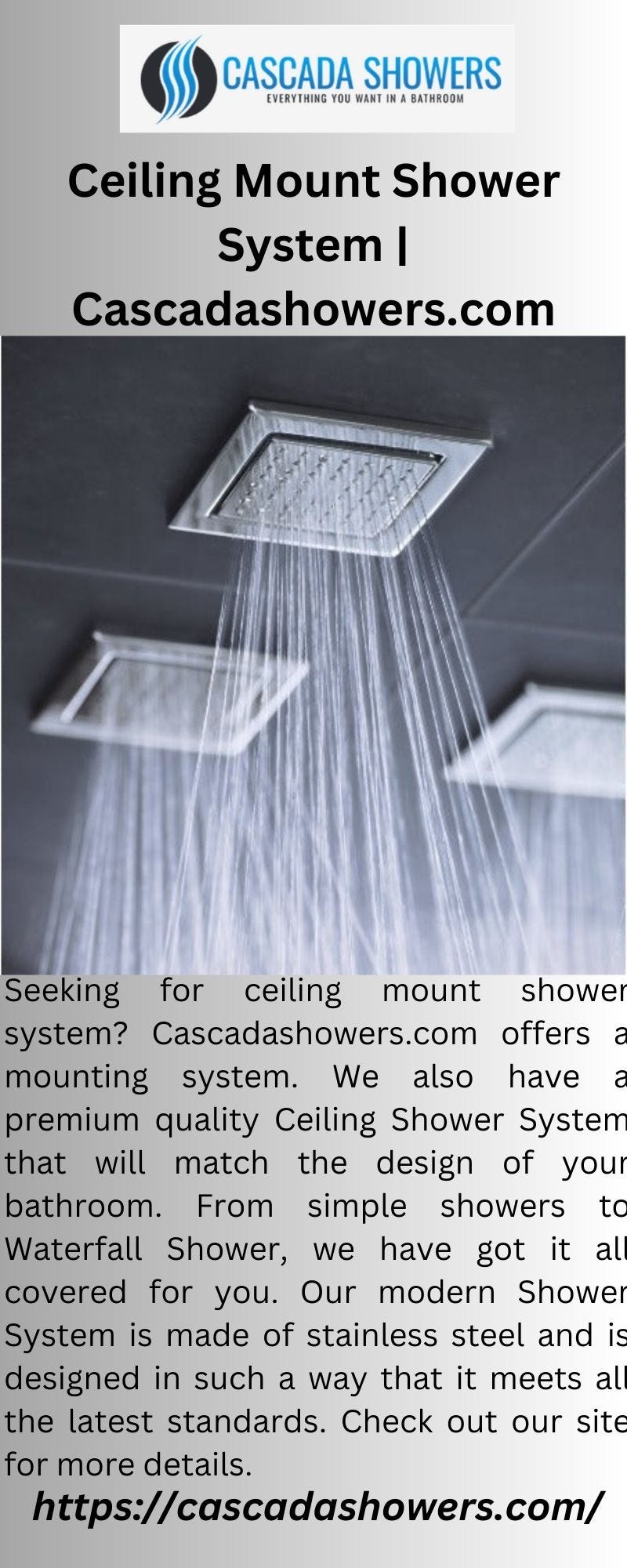 Buy Luxurious & Modern Shower System for Bathroom, Cascada Showers