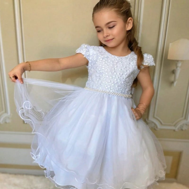 Vestido de Dama de Honra Infantil Vestido de Festa Infantil de Aniversário