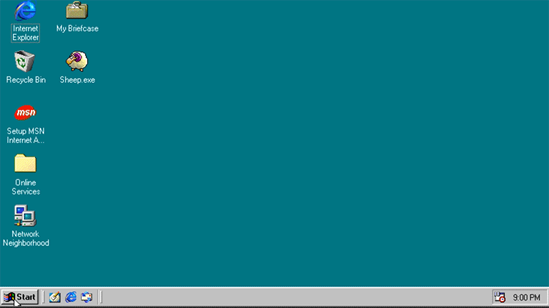 Windows 95 interface: the concept of point and click was at the heart of interaction.
