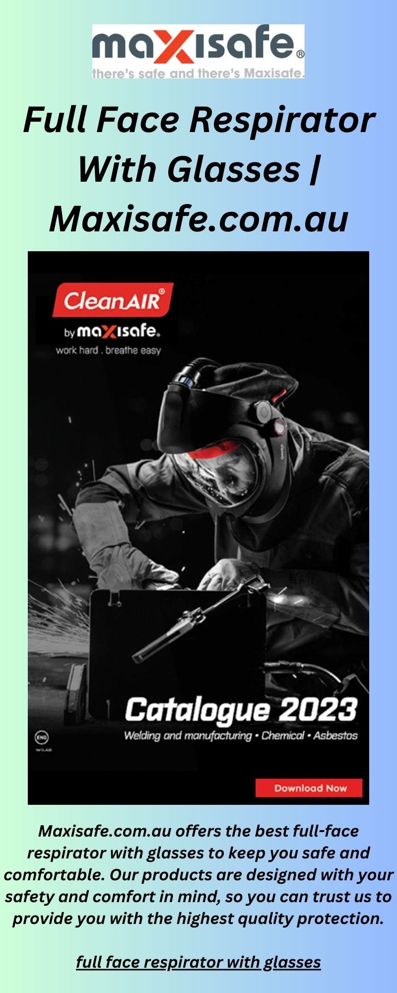 Full Face Respirator With Glasses Maxisafe Medium