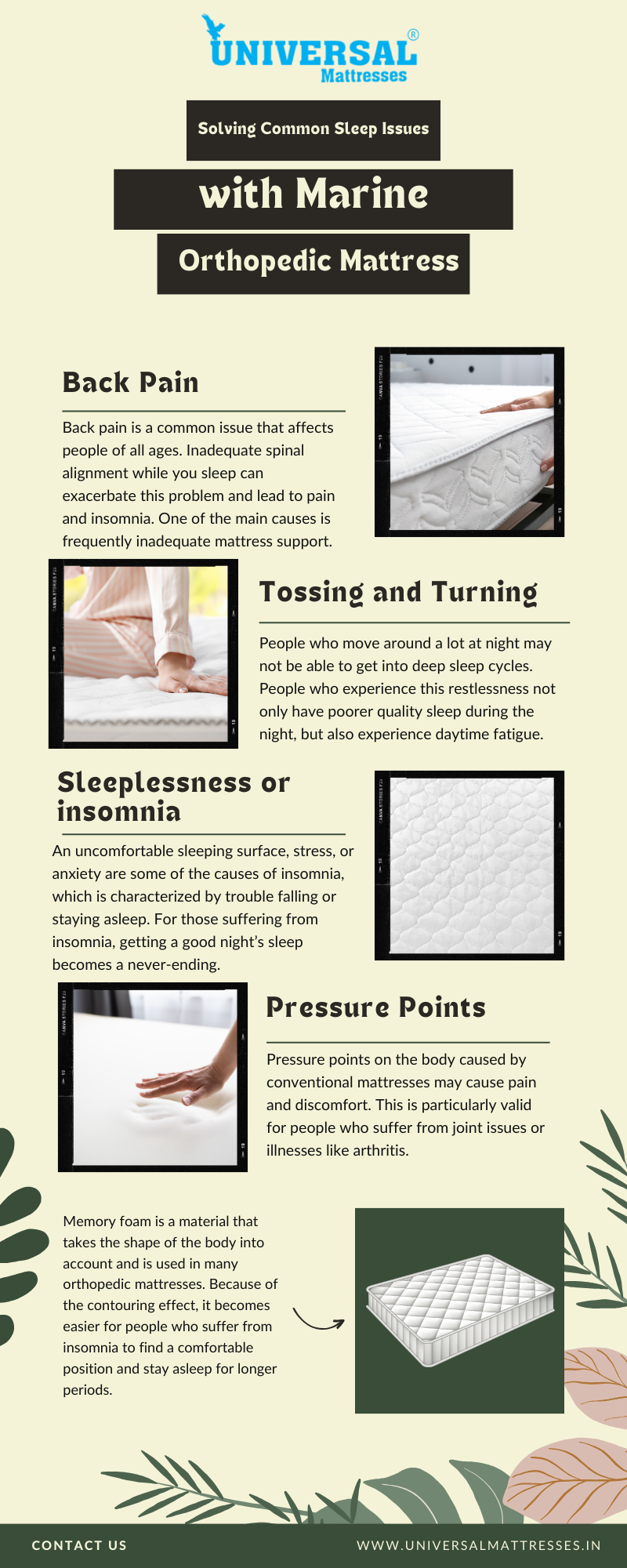 Solving Common Sleep Issues With Marine Orthopedic Mattress Universal Mattresses Medium