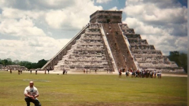 Here I am, before heading up the pyramid back in 1999
