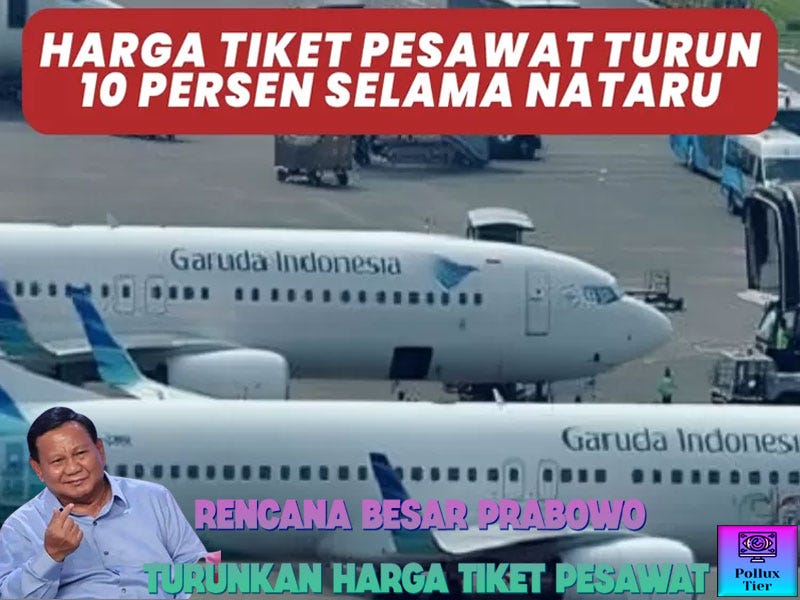 Kebijakan Prabowo: Penurunan Harga Tiket Pesawat untuk Musim Nataru 2024–2025