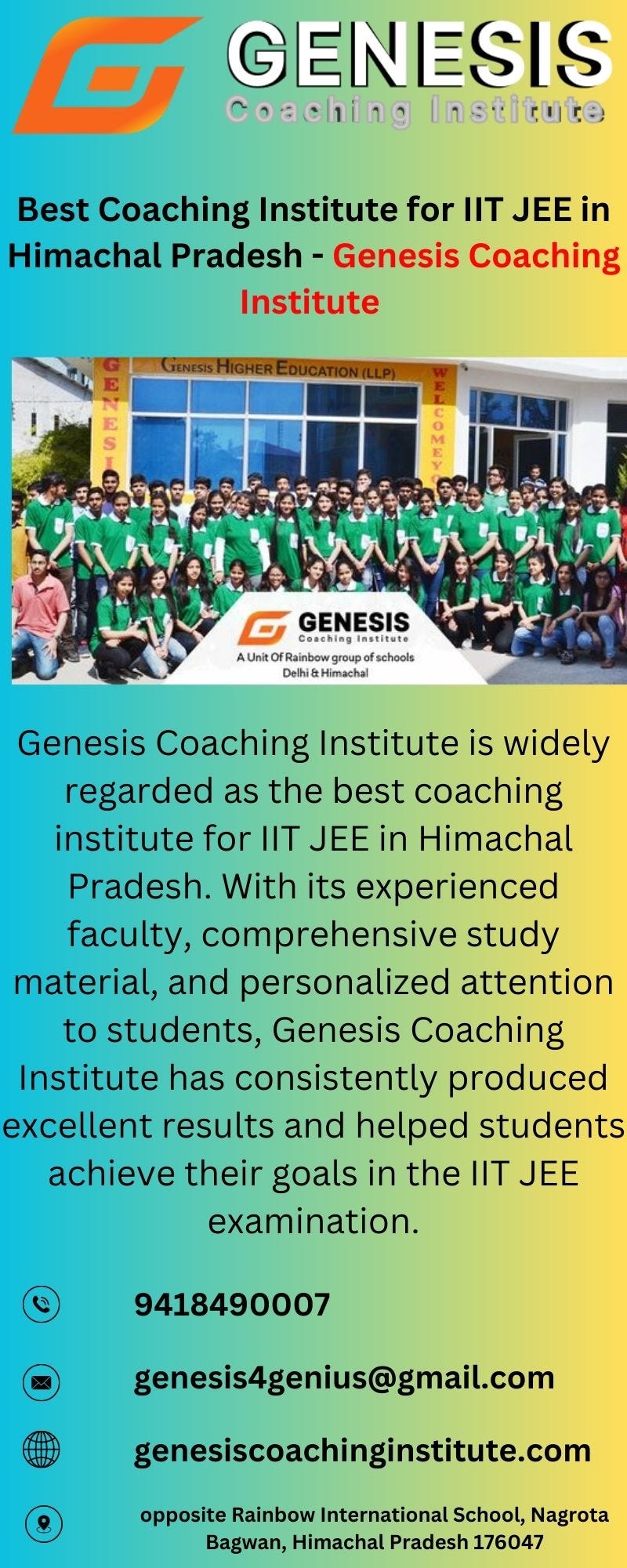 Best Coaching Institute for IIT JEE in Himachal Pradesh — Genesis