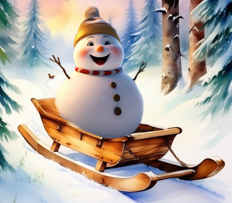 Schneemann’s Schlittenfahrt