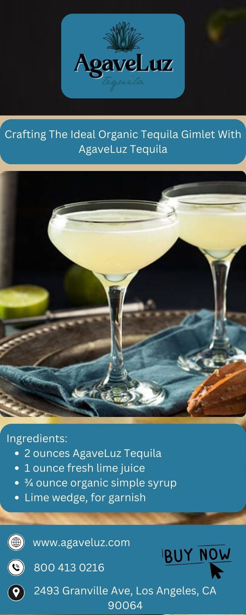 AgaveLuz Tequila Perfecting The Organic Tequila Gimlet Cocktail