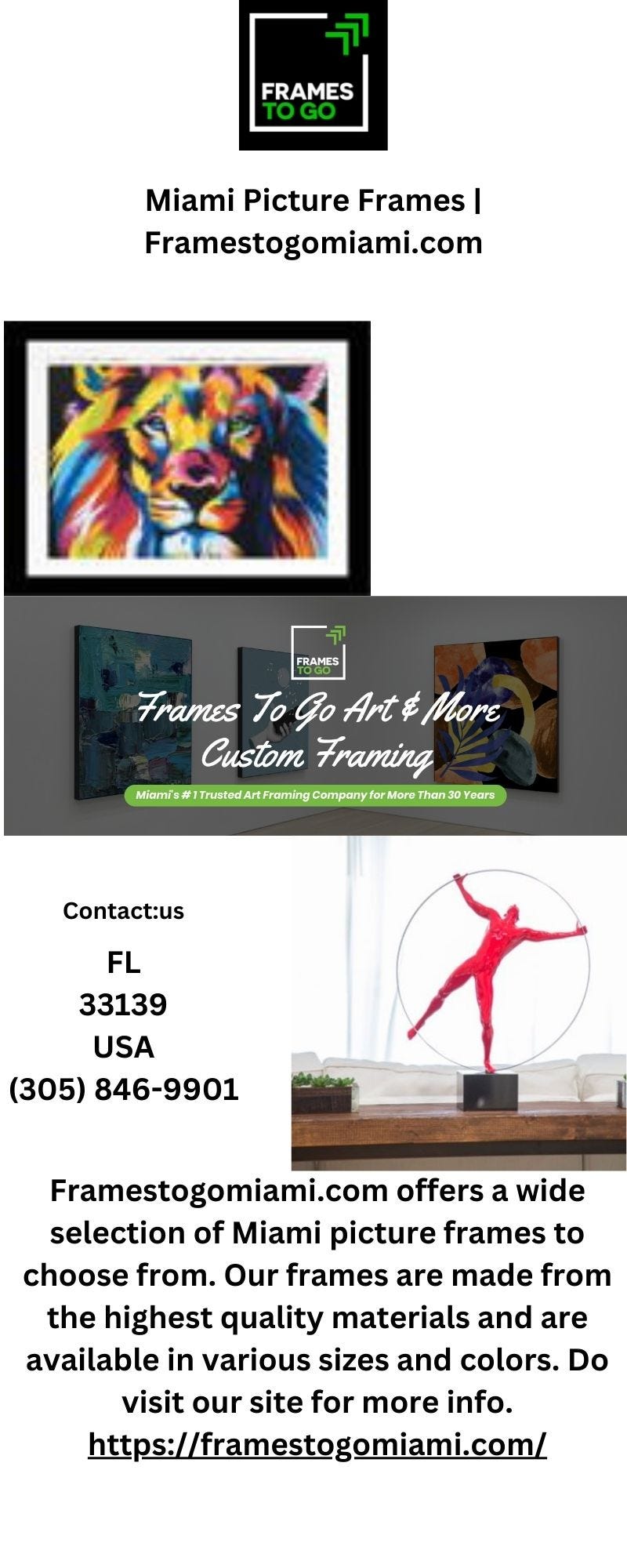 Miami Picture Frames Zanegreen Medium
