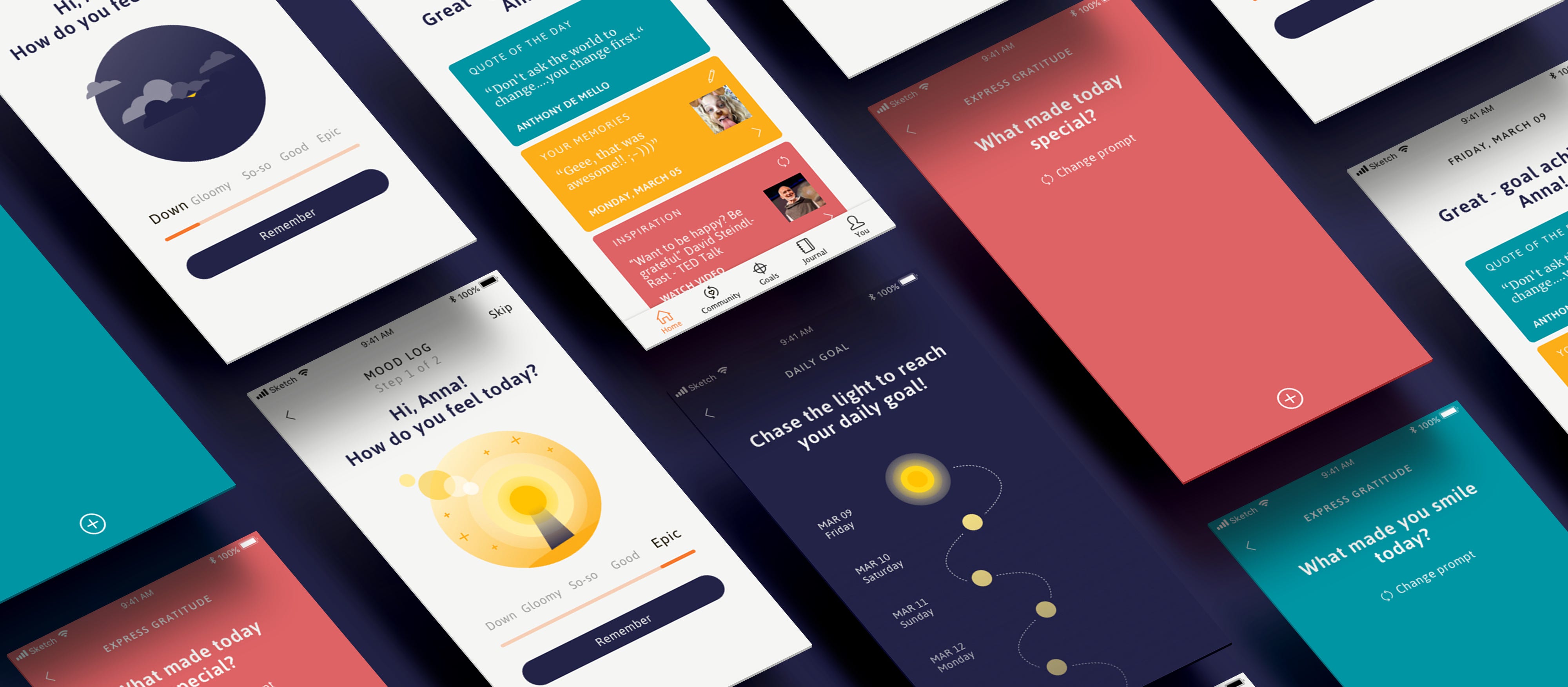 UX/UI Case Study: Lighthouse — learn positive thinking with a 