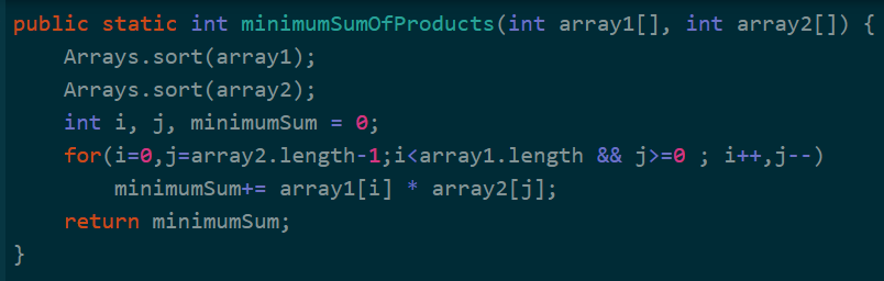 Array Problem : Minimum sum of product of two arrays (JAVA) . | by ...