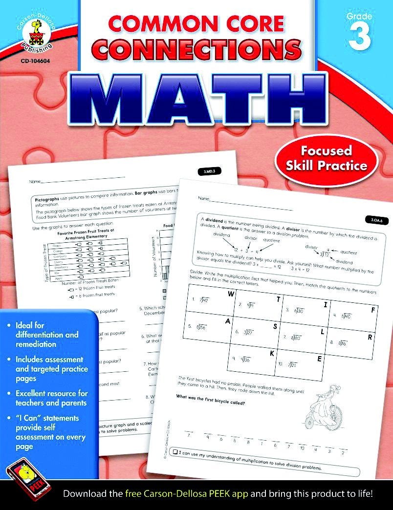 [PDF][BEST]} Carson Dellosa Common Core Connections Math Workbook 3rd ...