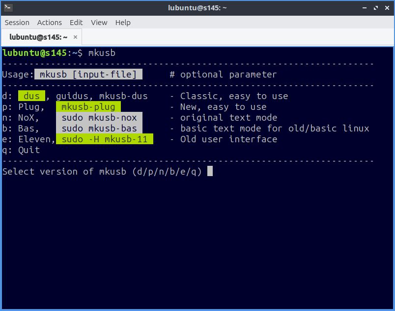 Lubuntu Persistent USB