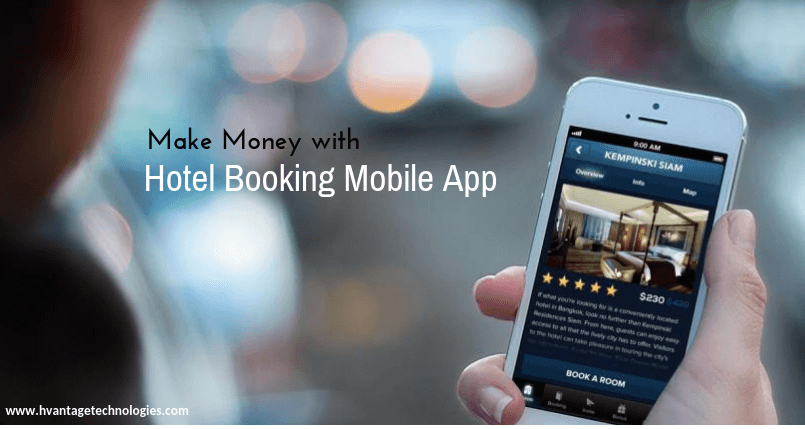 hotel booking on mobile device