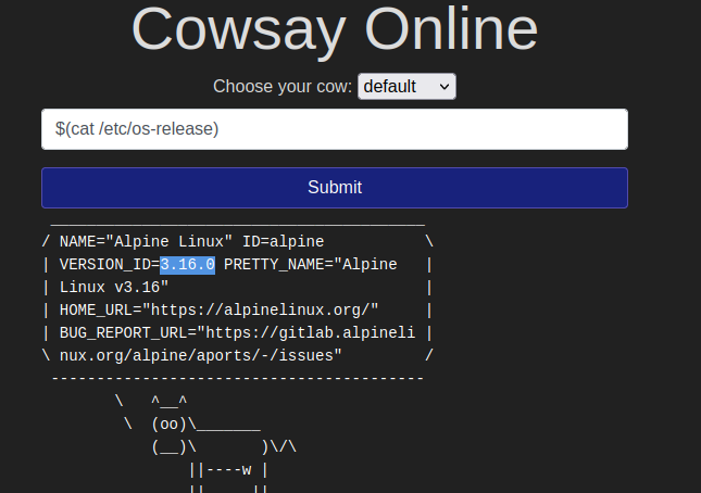 cowsay shell