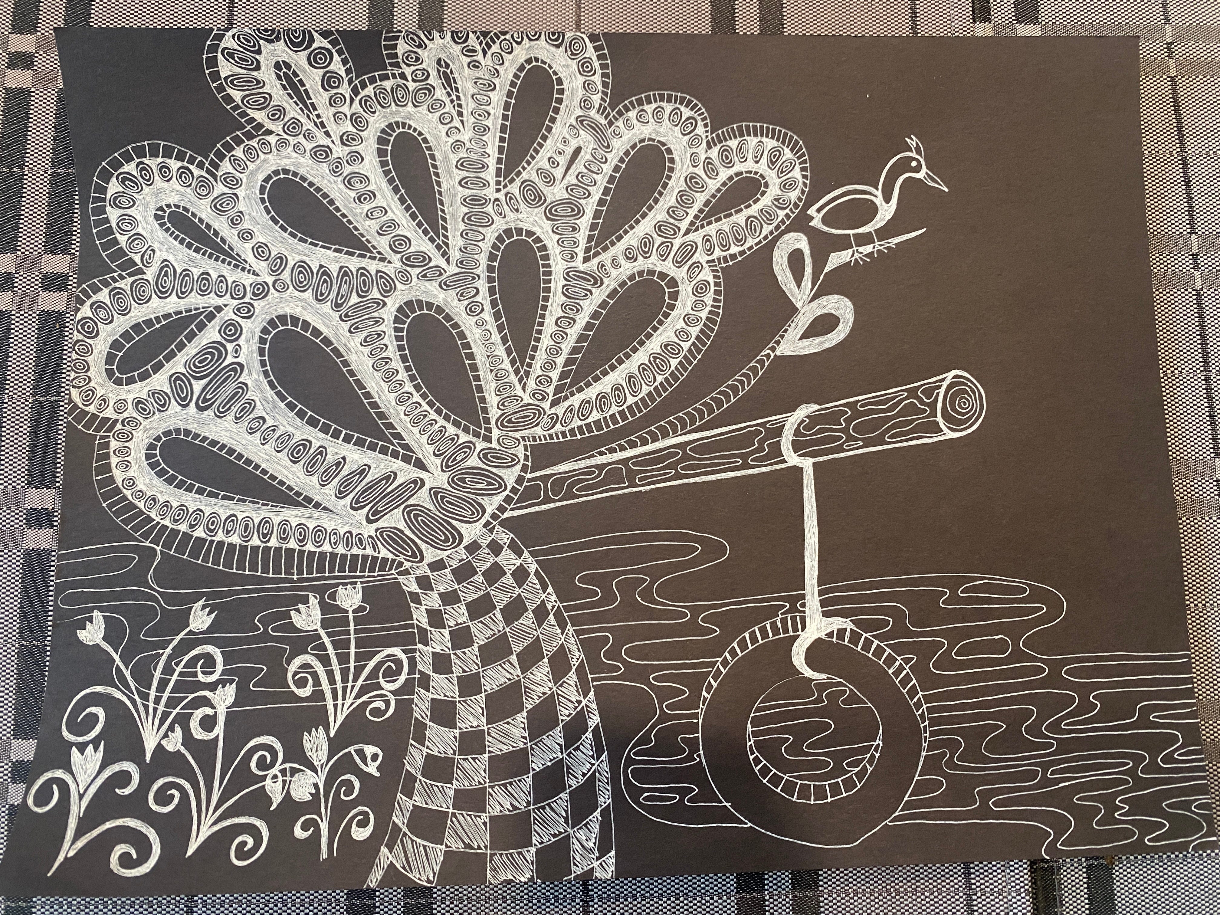 Using White Ink on Black Paper. Trying a new type of drawing, by Jillian  Amatt - Artistic Voyages, Share Your Creativity