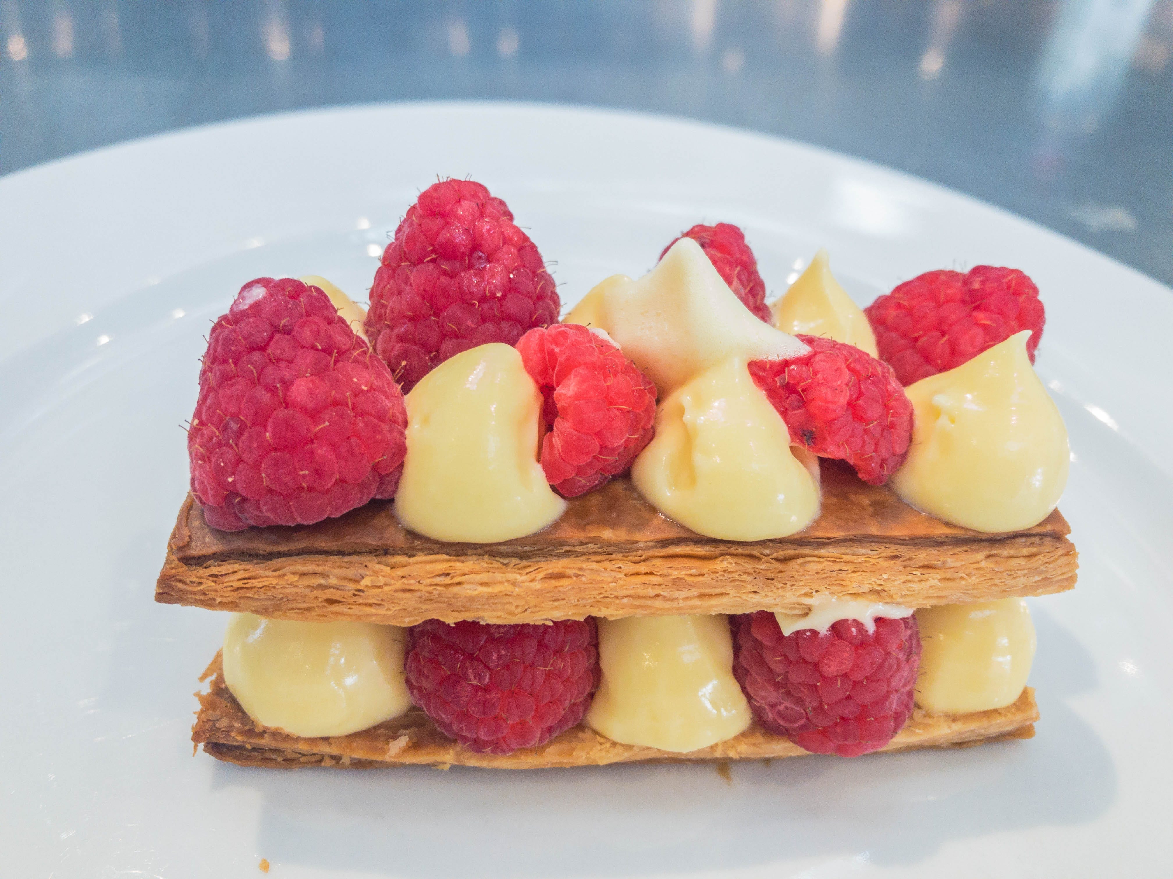 quick peach & raspberry mille feuille - Lost in Food
